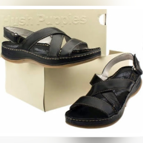 Hush Puppies Rosebud Leather Sandals - Picture 1 of 5